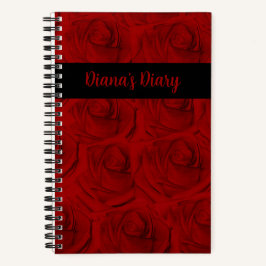 Elegantes Rote Rosen-Diary-Notebook Notizbuch