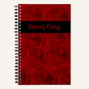 Elegantes Rote Rosen-Diary-Notebook Notizbuch