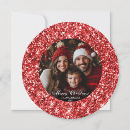 Elegantes Roter Glitzer Weihnachtsbaum Familienunt
