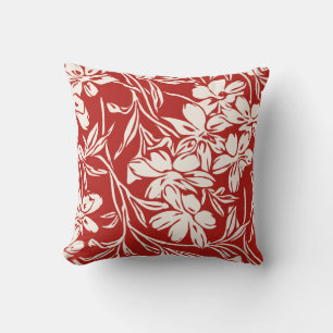 Elegantes rotes abstraktes florales Illustrationsm Kissen