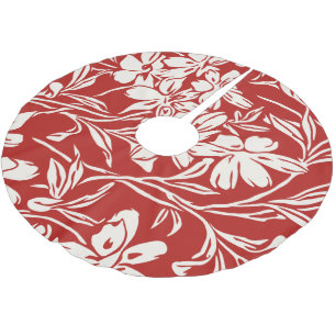 Elegantes rotes abstraktes florales Illustrationsm Polyester Weihnachtsbaumdecke