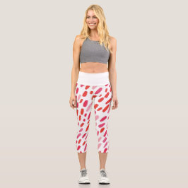 🔴 elegantes rotes abstraktes Muster 🎨 Capri Leggings