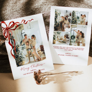 Elegantes rotes Band Frohe Weihnachten Foto