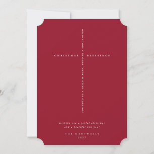 Elegantes rotes Beeren-Schrift-Kreuz Feiertagskarte