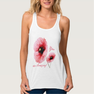 Elegantes rotes Blumen-Tanktop für Damen Tank Top