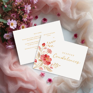 Elegantes rotes Blumenarrangement mit goldenen Eck