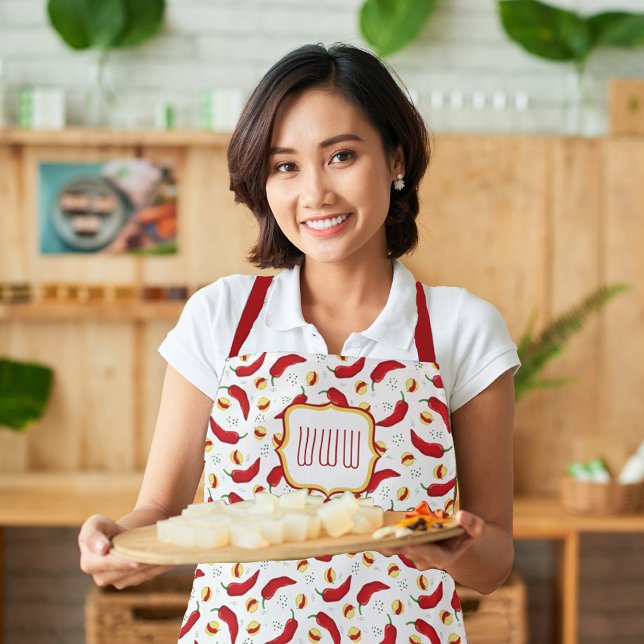 Elegantes rotes Chile-Muster Schürze (Von Creator hochgeladen)