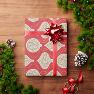 Elegantes rotes Feiertags-Ornamentmuster-Geschenkp Geschenkpapier