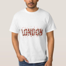 Elegantes rotes florales London Custom-T-Shirt