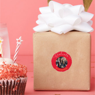 Elegantes Rotes Foto Spanisch Runder Aufkleber