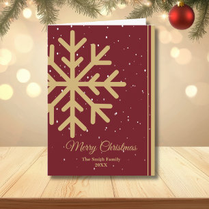 Elegantes rotes Frohe Weihnachten Schneeflocke gef