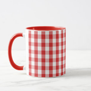 Elegantes rotes Gingham-Muster Tasse