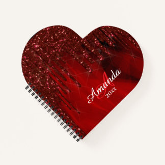 Elegantes rotes glitzerndes Design Notizbuch