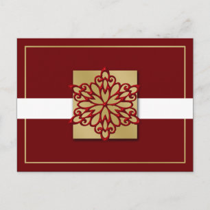 elegantes rotes Gold Corporate Holiday Gruß Feiertagspostkarte