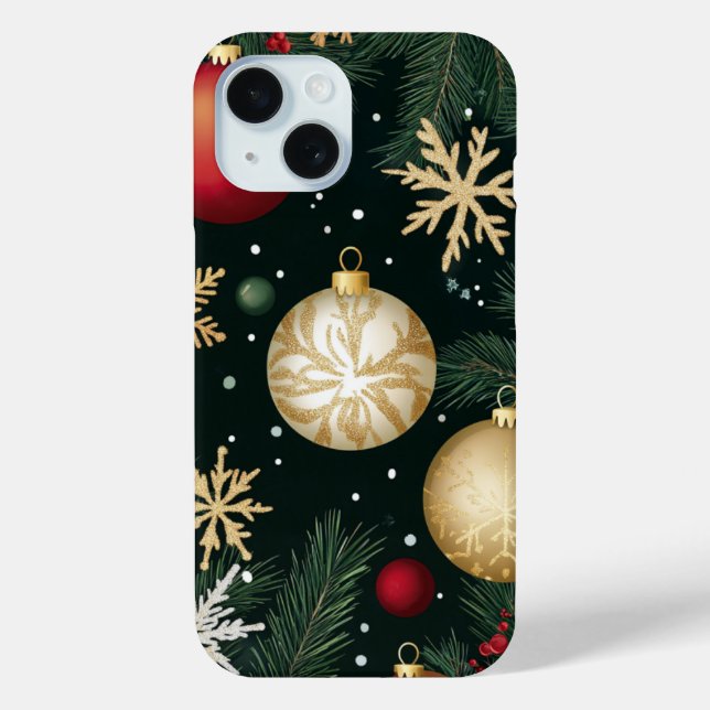 Elegantes Rotes Gold Festivals Weihnachten Case-Mate iPhone Hülle (Rückseite)