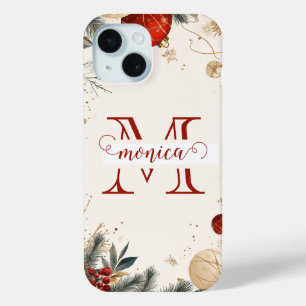Elegantes rotes Gold Monogramm Name individuell an Case-Mate iPhone Hülle