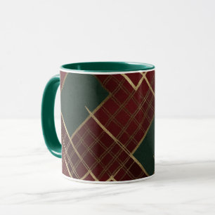 Elegantes Rotes Grün Kariert Tasse