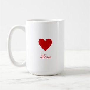 Elegantes rotes Herz Liebe zum Valentinstag Kaffeetasse