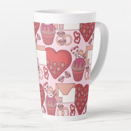 Elegantes rotes Herz Liebesthema Valentinstag Gesc Milchtasse