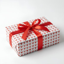Elegantes rotes Herz-Skizzen-Wrap-Papier - Perfekt