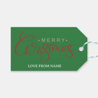 Elegantes rotes Kalligrafie-Frohe Weihnachten Geschenkanhänger