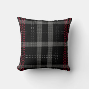 Elegantes rotes Kariertes Tartan-Karo-Muster Kissen