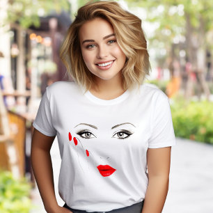 Elegantes rotes Lippen Grafik T-Shirt