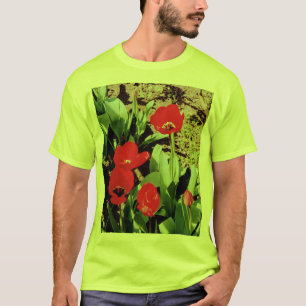 Elegantes rotes Mala-Blumen-T-Shirt T-Shirt