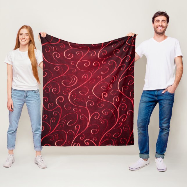 Elegantes rotes Muster Fleecedecke (Beispiel)