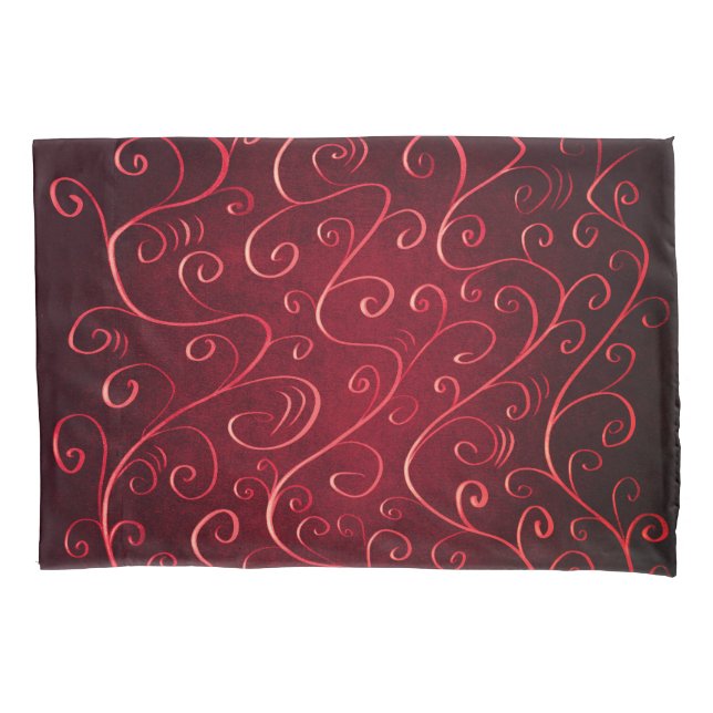 Elegantes rotes Muster Kissenbezug (Vorderseite)