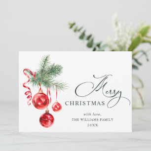 Elegantes rotes Ornament Frohe Weihnachtsgrüße Feiertagskarte