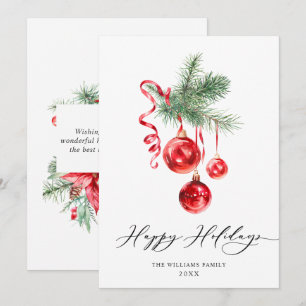 Elegantes rotes Ornament Frohe Weihnachtsgrüße Feiertagskarte