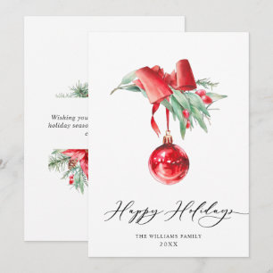 Elegantes rotes Ornament Frohe Weihnachtsgrüße Feiertagskarte