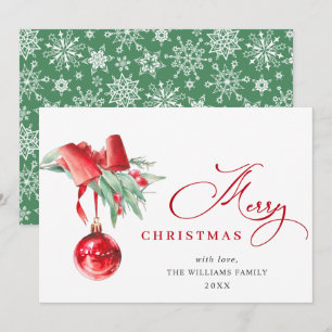 Elegantes rotes Ornament Frohe Weihnachtsgrüße Feiertagskarte
