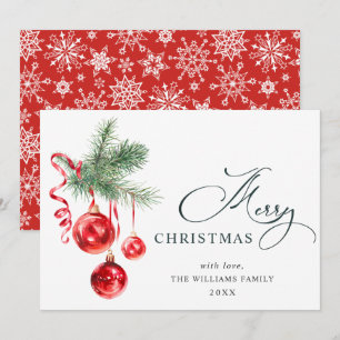 Elegantes rotes Ornament Frohe Weihnachtsgrüße Feiertagskarte