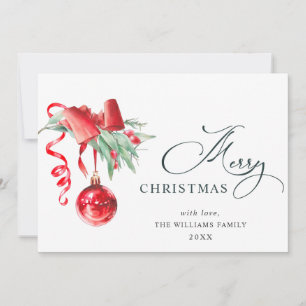 Elegantes rotes Ornament Frohe Weihnachtsgrüße Feiertagskarte