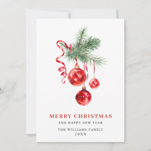 Elegantes rotes Ornament Frohe Weihnachtsgrüße Feiertagskarte