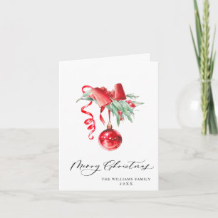Elegantes rotes Ornament Frohe Weihnachtsgrüße Feiertagskarte