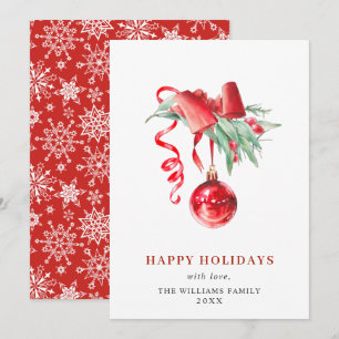 Elegantes rotes Ornament Frohe Weihnachtsgrüße Feiertagskarte