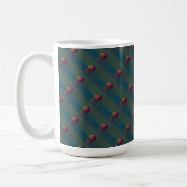 Elegantes rotes Ostereiermuster Kaffeetasse (Links)