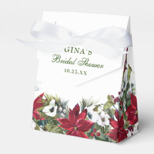 Elegantes Rotes Poinsettia Brautparty Geschenkschachtel