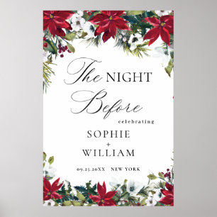 Elegantes rotes Poinsettia PROBEDESSER Welcome Poster