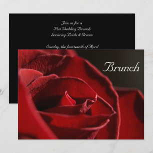 Elegantes rotes Rosen-Frühstück nach der Hochzeit Einladung