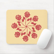 Elegantes rotes Rosenmandala kreisförmiges florale