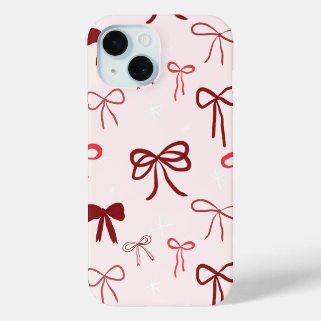 Elegantes rotes Telefonetui mit Schleife Case-Mate iPhone Hülle (Rückseite)
