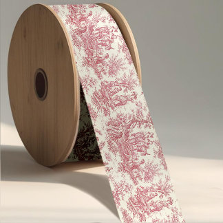 Elegantes rotes Toile-Satinband im Vintage-Stil Satinband