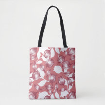 Elegantes rotes Tulip-Silhouette Blumenmuster