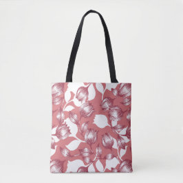 Elegantes rotes Tulip-Silhouette Blumenmuster