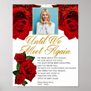 Elegantes rotes türkisches Rosen-Trauer-Gedicht-Sc Poster