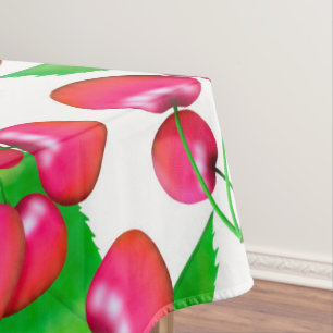 Elegantes rotes und grünes Blätter-Muster  Tischdecke